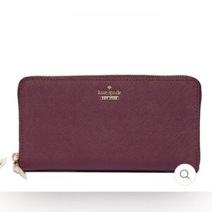 Kate Spade Maroon Zip-Around Wallet
